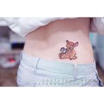 Bambi tattoo by Seyoon Gim. #SeyoonGim #seyoon #SouthKorean #microtattoo #bambi #fawn #deer #disney