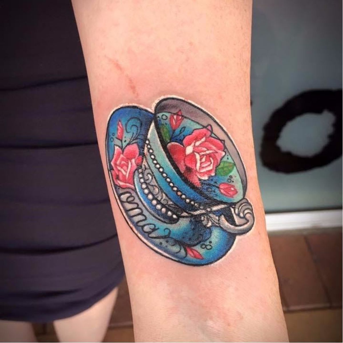 Tattoo uploaded by Stacie Mayer • Floral tea cup and saucer tattoo by