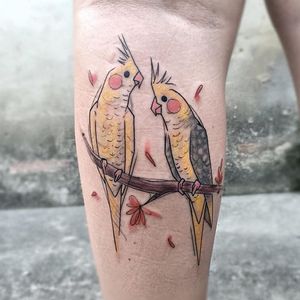 Cockatiel Tattoo by Felipe Mello #cockatiel #watercolor #sketch #watercolorsketch #watercolorartist #brazilianartist #FelipeMello