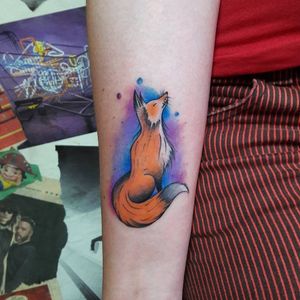 Raposínea #DiegoSouza #tatuadoresdobrasil #brasil #brazil #brazilianartist #raposa #fox #watercolor #aquarela