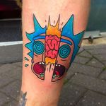 Rick Sanchez Split Tattoo by Matt Daniels #ricksanchez #rickandmorty #popculture #popculturesplit #splitdesign #popcultureartist #MattDaniels #StickyPop