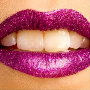 Sparkly Fuschia Fantasy Temporary Lip Tattoo #Temporary #LipTattoo #LipArt #Lip #Art #LipTattoos #LipSticker
