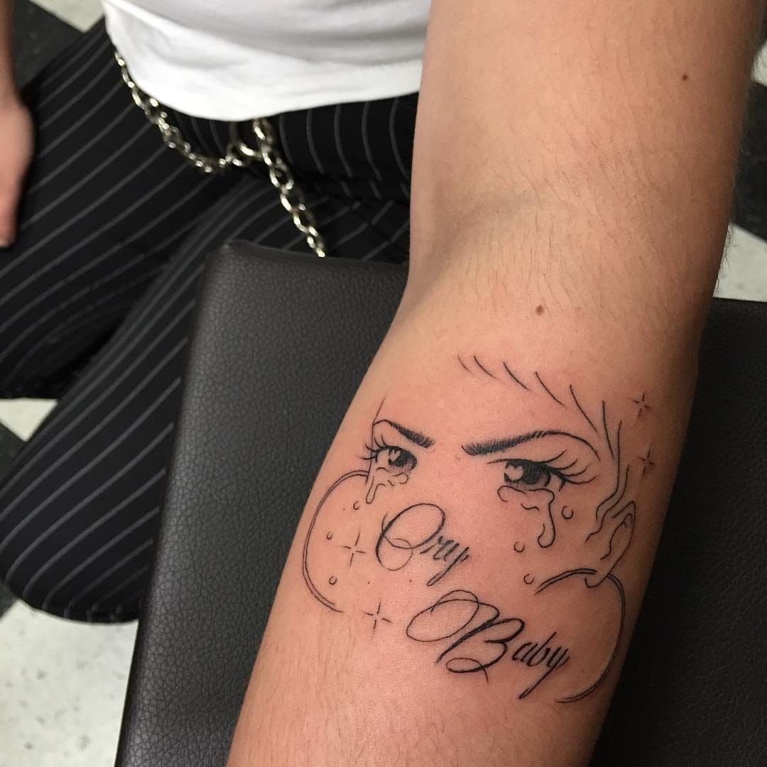 Fuck Yeah Stick n Poke  my crybaby tattoo the day after my friend did