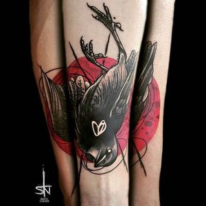 Tattoo by Sanni Tormen #graphic #bird #abstract #watercolor #contemporary #SanniTormen