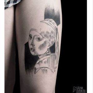 Vermeer inspired tattoo by Serena Caponera #fineartists #SerenaCaponera #vermeer #painter #painting #fineart #masterpiece #art #museum