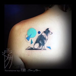 Geometric collie tattoo by Szu-Fan. #collie #dog #geometric #abstract #SzuFan #borercollie