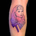 A clean and solid Wonder Woman tattoo. The truth will set you free! #GennaroVarriale #coloredtattoo #pasteltattoo #wonderwoman #TRUTH