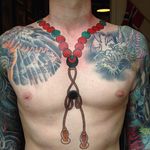 Juzu Beads Tattoo by @nicholasbluearms #juzu #juzubeads #buddhistprayerbeads #buddhism #prayerbeads #malas #NicholasBlueArms