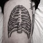 Rib Cage Tattoo by Dominic Dafoe #ribcage #ribcagetattoo #bone #bonetattoo #skeleton #skeletontattoo #DominicDafoe