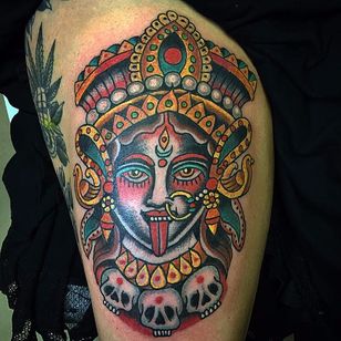 Tatuaje Kali por Robert Ryan #kali #indian #indianart #sacredart #traditional #traditionalindian #oldchool #RobertRyan