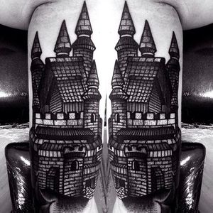 Village Tattoo by Moises Jimenez @thecrocodile666 #MoisesJimeneztattoo #Black #Blackwork #Blacktattoo #Village