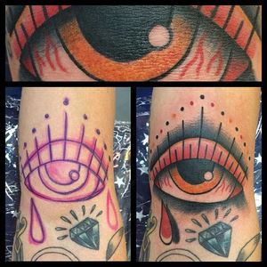Traditional Eye Tattoo by Tyler Nowlin #Eye #allseeingeye  #traditional #oldschoo l#allseeingeye  #TylerNowlin
