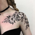 Wildflowers tattoo by Vlada Shevchenko. #VladaShevchenko #blackwork #feminine #women #floral #flower #wildflower