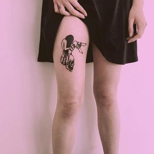 Blackwork tattoo by Thorn Walker. #ThornWalker #blackwork #alternative #bondage #woman #skull #shibari
