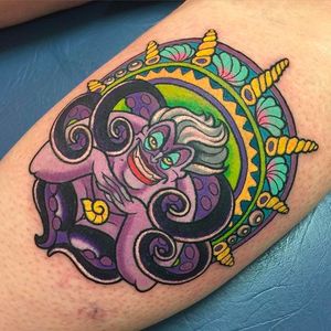 Ursula Tattoo by Sarah K @SarahKTattoo #SarahKTattoo #SouthAustralia #Neotraditional #Colorful #Pop #bright_and_bold #Neotraditionaltattoo #Ursula #DisneyTattoo #TheLittleMermaid