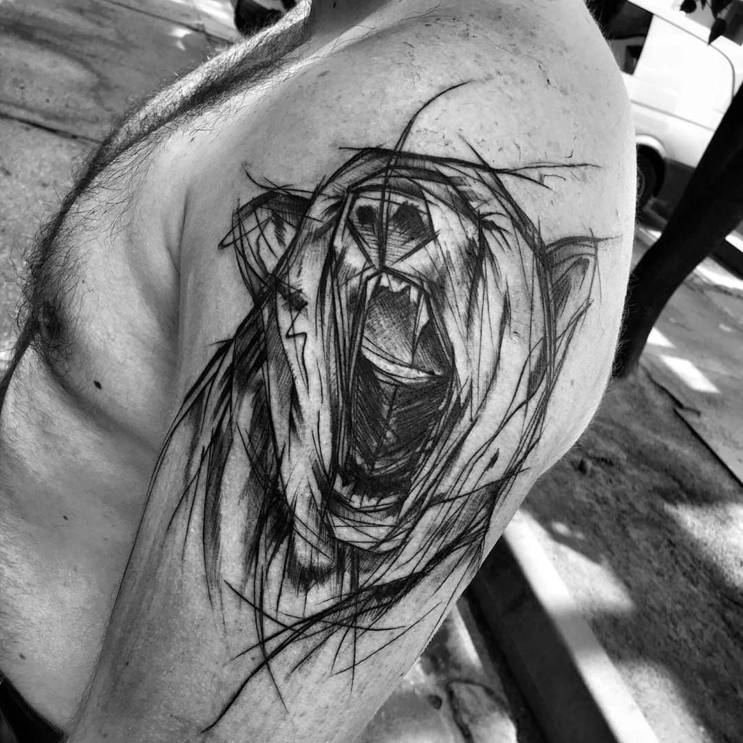 Wild Roaring Bear Tattoo Design by SyntheticFishTattoo on DeviantArt