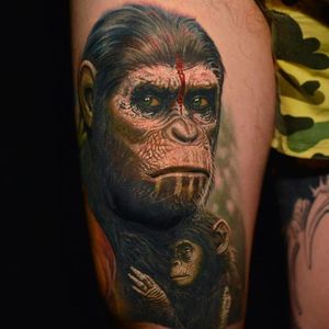 Planet of the Apes Tattoo by Nikko Hurtado @NikkoHurtado #NikkoHurtado #Cinematic #Portrait