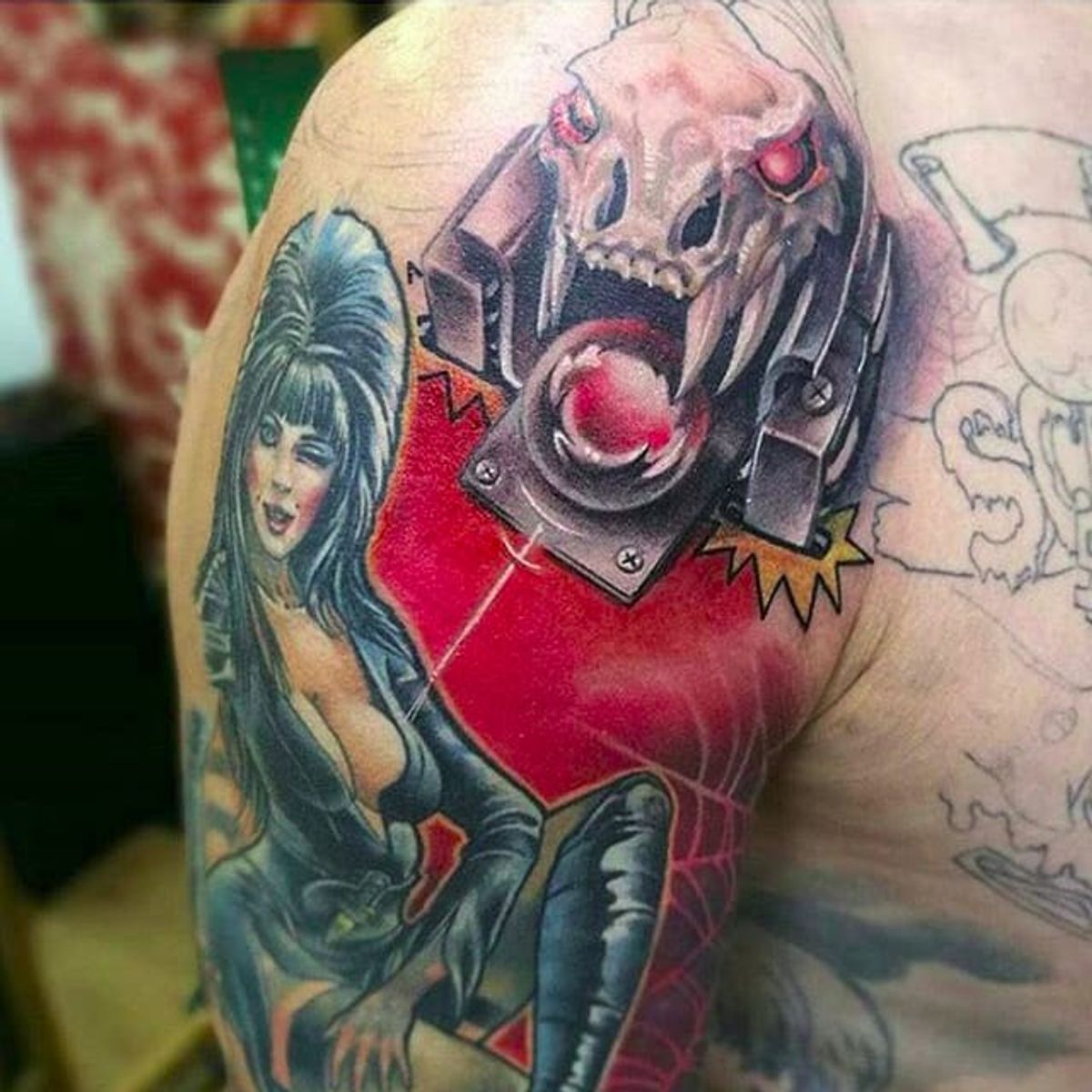 Tattoo uploaded by Servo Jefferson • Elvira pinball tattoo (via IG