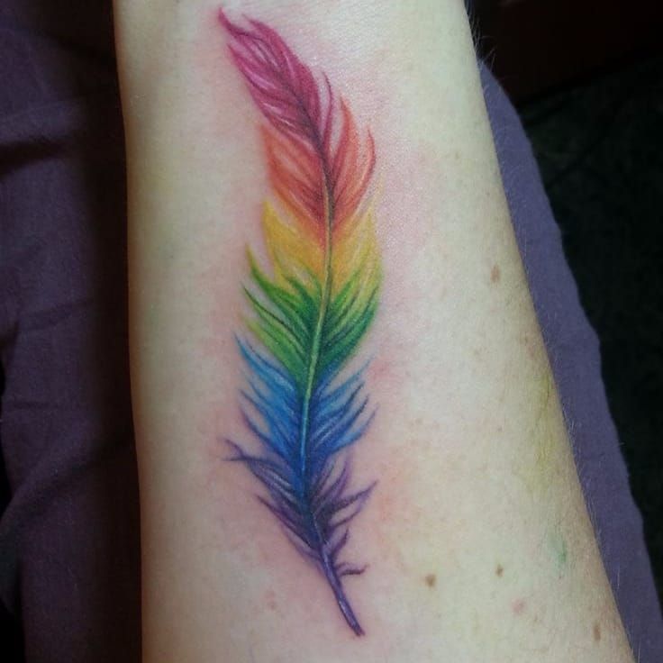 Water color feather tattoo  Wake up Tattoo Phuket in Patong