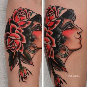 One of Florian Santus' rose-covered lady heads (IG—floriansantus). #FlorianSantus #ladyheads #roses #traditional
