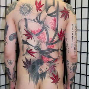 Asian back piece #MilesMonaghan #leaves #japanese #backpiece