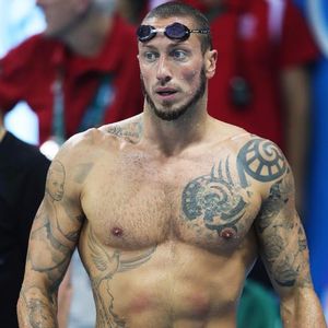 French swimmer Frederick Bousquet being huge af. #frederickbousquet #rio2016 #olympics #olympictattoos #rio2016tattoos #tattooedathletes