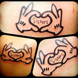 When you "heart" your sisters... photo from Pinterest #sister #family #bestfriend #matchingtattoos #siblingtattoo #heart