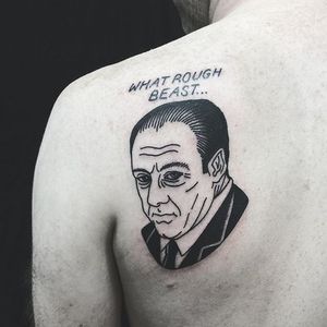 Tony Soprano Tattoo by Matt Cooley #traditional #traditionalportrait #MattCooley #Sopranos