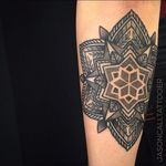 Geometric Tattoo by Jason Call #Geometric #Geometry #mandala #mandalatattoo #BlackGeometry #Dotwork #JasonCall