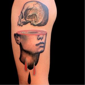 Skull tattoo by Loreprod #Loreprod #surrealistic #graphic #skull