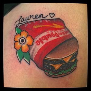 Burger by Julie Bolene (via IG -- juliebolene) #juliebolene #innout #innoutburger #innouttattoo