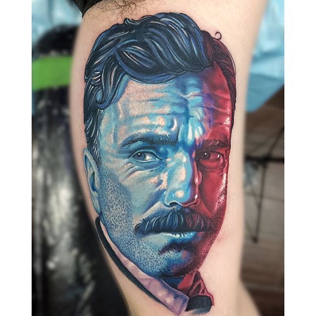 A Thin Line Tattoo  Plainfield  Big Lebowski  The walking Dead  There  Will Be Blood  this custom tattoo created by miss buddy follow snak3oil  to see more chicagotattooartist 