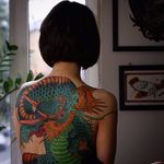 Dragon back. (via IG - ishpiricatattoo) #japanese #traditional #sleeve #ishpiricatattoo #artemyneumoin