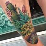Succulents tattoo by Tilly Dee #TillyDee #succulent #plant #botany #mandala (Photo: Instagram)