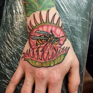 Plant Hand Tattoo by Ben Horrocks #venusflytrap #flytrap #plant #flower #BenHorrocks