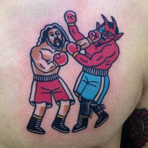 Boxing Jesus and Devil #WanTattooer #funny