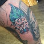 Hip hop Troll doll tattoo by @clare_lala_tattoo #hiphop #troll #trolldoll #trolldolltattoo #vintagetattoo