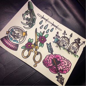 Tattoo designs by Hannah Louise Trunwitt #HannahLouiseTrunwitt #apprentice #flash #art #tattooapprentice