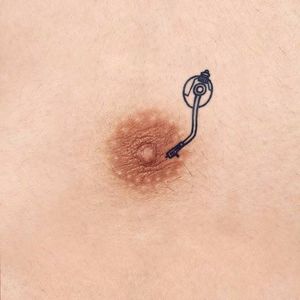 Vinyl tattoo art by Tony Futura. #vinyl #record #nipple
