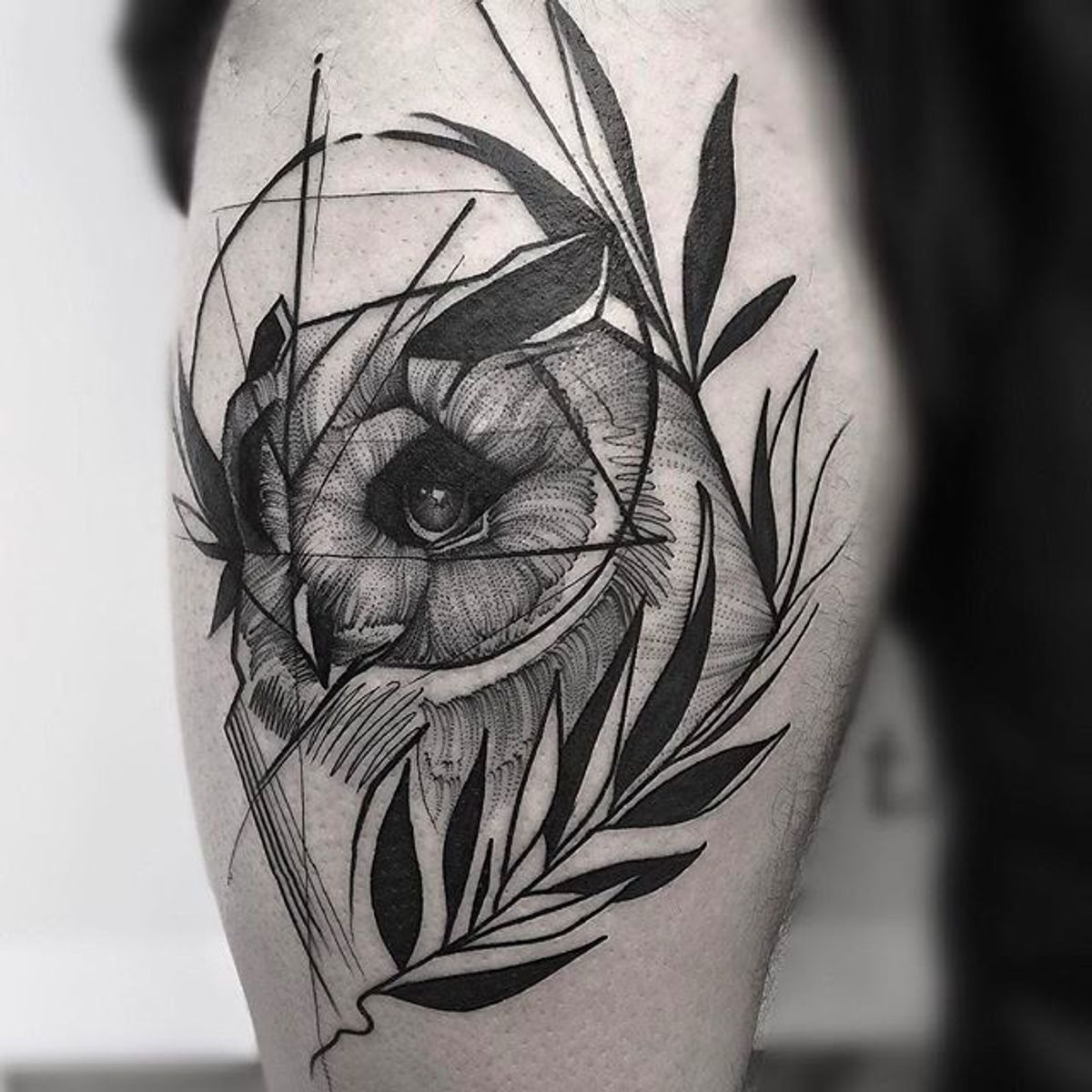 Tattoo uploaded by minerva • Owl Chaotic Blackwork Tattoo by Frank ...