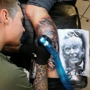 Singleton getting his Trump tattoo. #DonaldTrump #Trump #Trump2016 #President #PresidentTrump