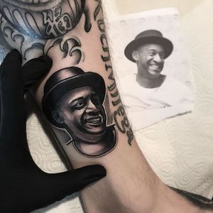 Marcus Miller Tattoo by Gibbo #marcusmiller #portrait #miniatureportrait #hiphop #music #popculture #miniature #Gibbo