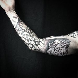 Dotwork Tattoo by Jason Corbett #dotwork #blackwork #geometric #mandala #contemporary #JasonCorbett