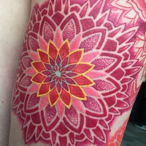 Mandala tattoo by Corey Divine and Brian Geckle via Instagram @briangeckleart #mandala #geometric #BrianGeckle #CoreyDivine