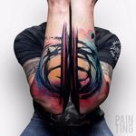 Beautifully bold Pain Ting tattoo by Szymon Gdowicz #SzymonGdowicz #PainTing #abstract #watercolor #fineart #bold