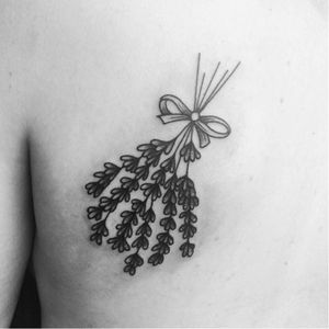 Lavender tattoo by Armelle Stb #ArmelleStb #flower #blackwork #engraving #lavender