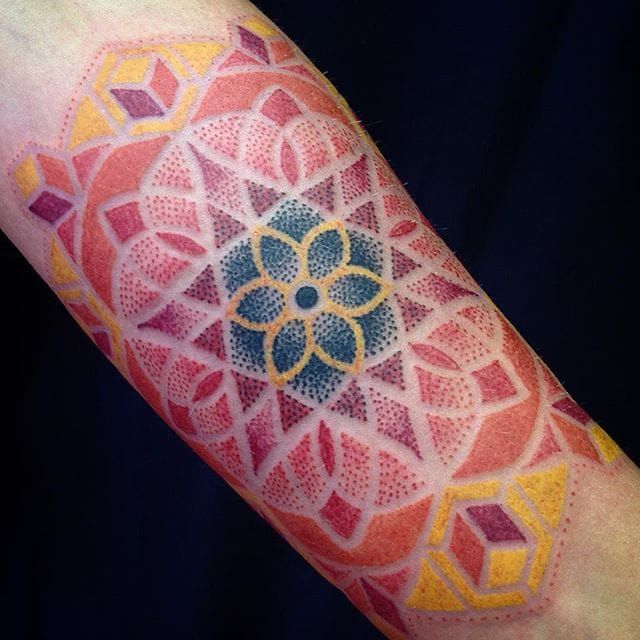 Mandala and Rose tattoo by Klebyz Soares