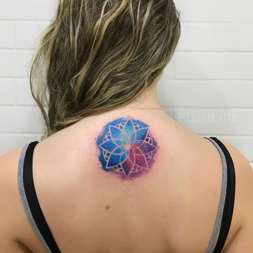 Mandala #LCJunior #brazilianartist #brasil #brazil #tatuadoresdobrasil #aquarela #watercolor #mandala #galaxy #galaxia #cosmic #cosmica #universo #universe
