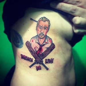 Movie-Inspired Tattoo by Eva Rodriguez #ShaunoftheDead #SimonPegg #ZombieFilm #Movies #EvaRodriguez