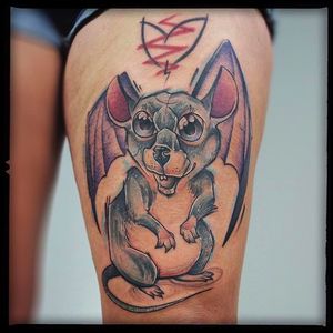 Sketch Style Bat Tattoo by Damian Thür @MrCoffee85 #DamianThür #Sketchstyle #sketchstyletattoo #Bat